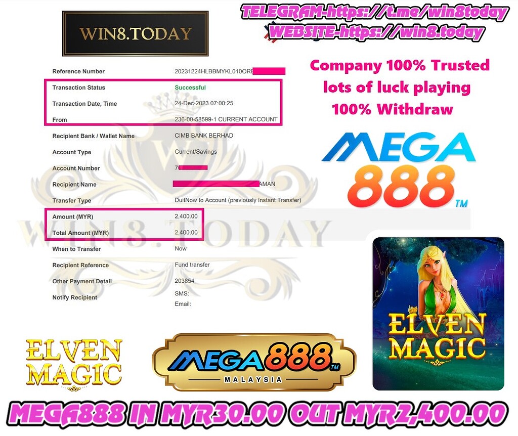  Elevate your game! 🎲 Turn MYR30 into MYR2,400 with Mega888. Feel the pulse-pounding thrill! 🚀💰 #BettingSuccess 