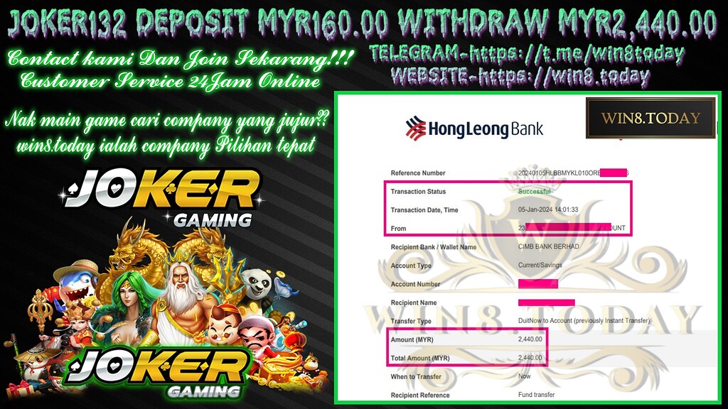  🃏💰Elevate your game with Joker123! See how MYR160 turned into MYR2,440 in a snap! Find out how today!💰🎉 