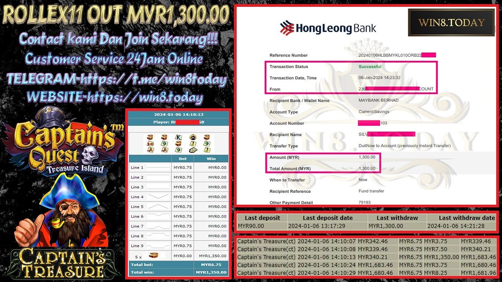  💸 Transforming MYR90.00 to MYR1,300.00 with Rollex11 🎰. Discover the success story & multiply your luck today! 💰 