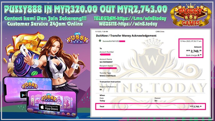 Menangkan uang besar hingga MYR2,743.00 di Pussy888! Coba peruntungan Anda sekarang dan rasakan sensasinya 😍💰🎰 #Pussy888 #KasinoOnline #KemenanganBesar #Keberuntungan #PermainanSlot