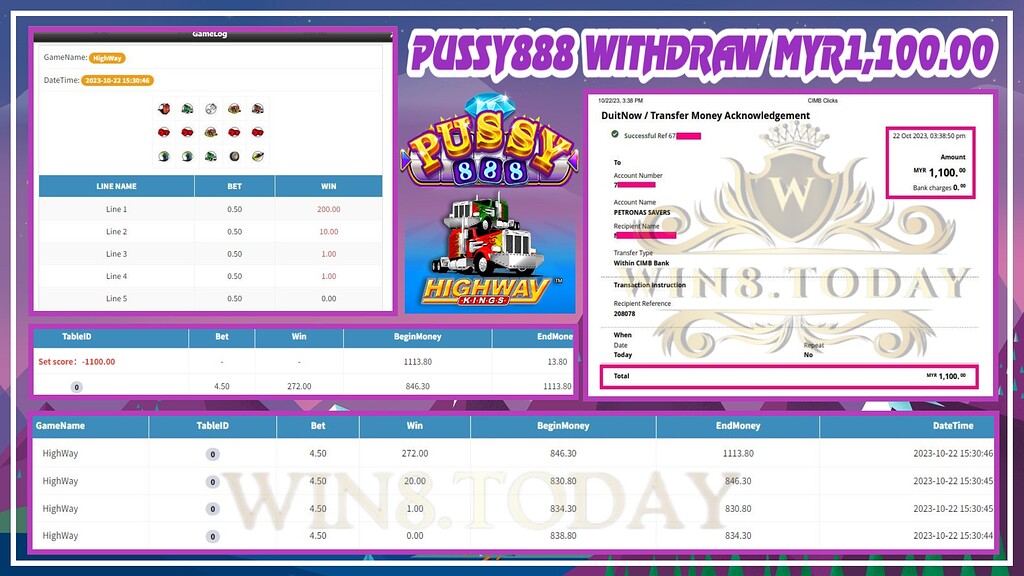 🎰💰 Turn MYR65.00 into MYR1,100.00! Unveiling the secrets to winning BIG in Pussy888 Casino! A thrilling journey awaits 🍀✨