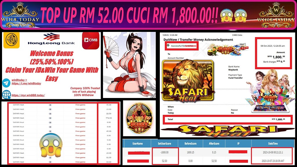 💰💥Turn MYR52.00 into MYR1,800.00 at Pussy888 Casino! Get ready for the ultimate thrill and excitement 🎰. Join now for endless gaming pleasure!💥💰