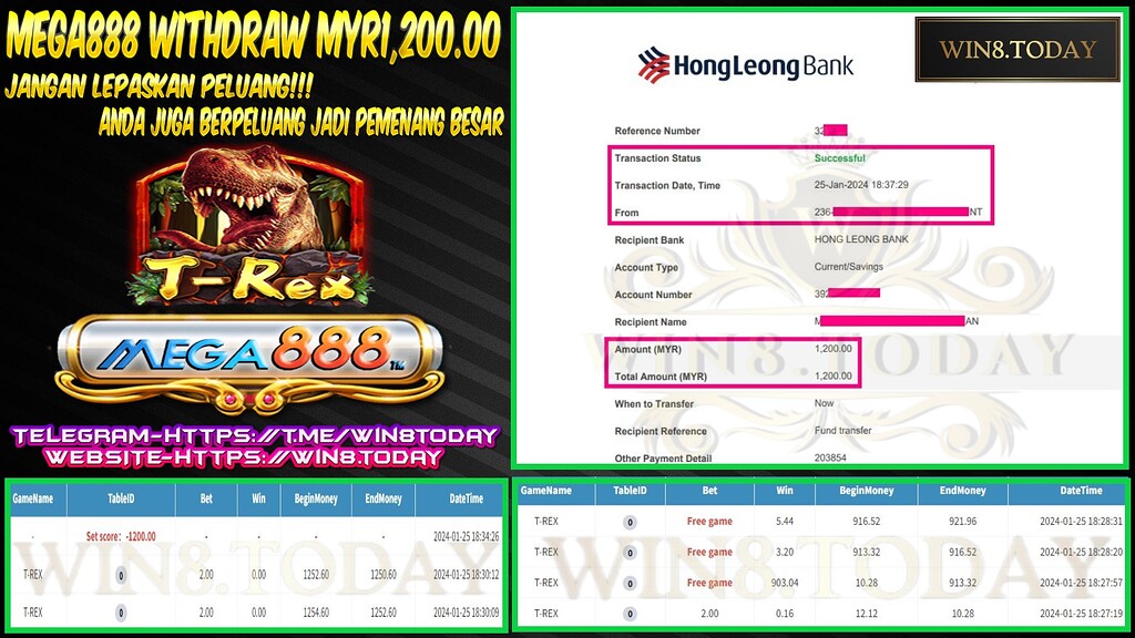  💰 Unleash the Mega888 Jackpot and Transform Your Winnings Today! 💥 Play now for a chance to win BIG, from MYR30.00 to MYR1,200.00! 💸 