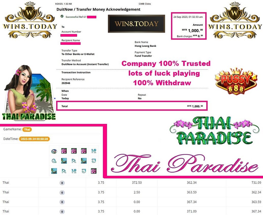 Dapatkan keuntungan besar dengan Pussy888! 💰🎰 Tukar RM70.00 ➡️ RM1,000.00 sekarang dengan permainan Casino yang hebat ini! 😍🎉