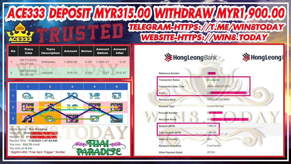 Manalo Nang Malaki sa Laro ng Ace333 Casino: I-convert ang MYR315.00 sa MYR1,900.00 at Higit pa!