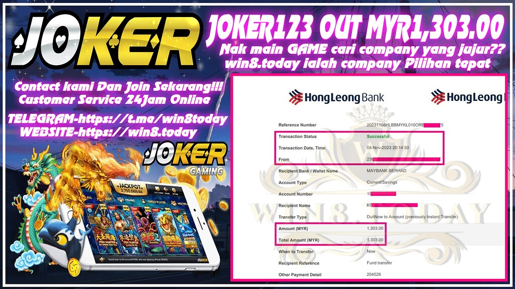 Manalo ng malaki sa Joker123 Casino Game: Mula sa MYR75.00 hanggang MYR1,303.00 sa iisang Spin lamang!