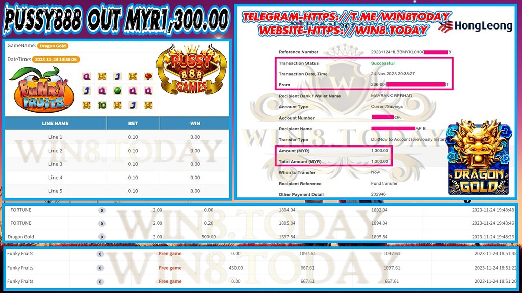 🎰💸 Discover how I transformed MYR100 into an astonishing MYR1,300 with Pussy888 Casino Game! Unleash your luck today! 💰✨
