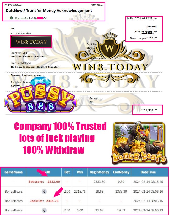  🎰 Unleash Your Luck with MYR 50-2,333 💰 at Pussy888! Join the Ultimate Gambling Adventure now and Win Big! 🤑🔥 