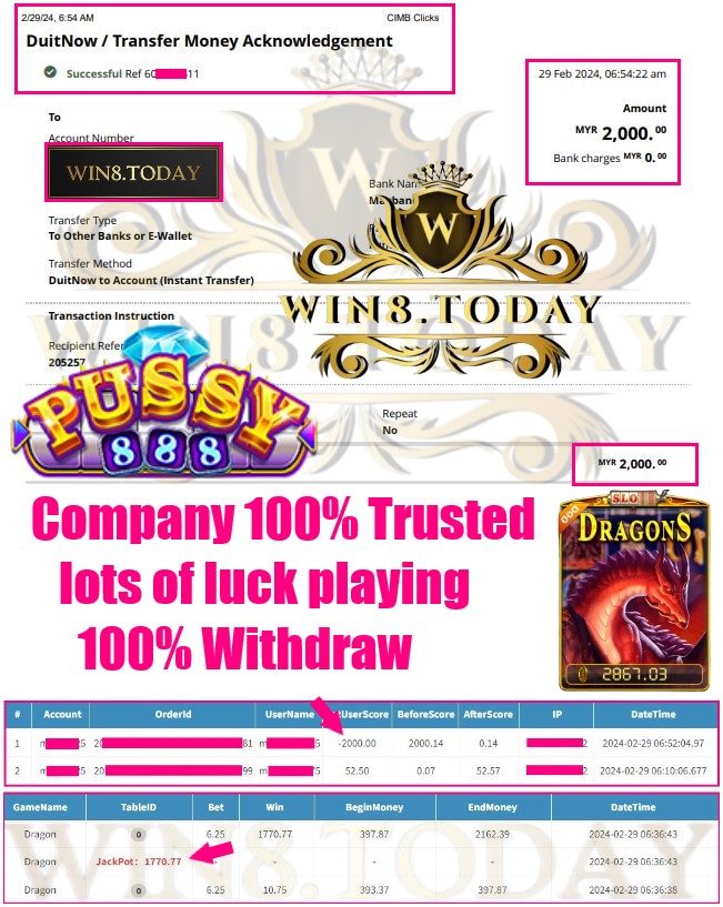 🎰🔥Ready to hit the jackpot? Discover how to transform MYR 50 into MYR 2,000 with Pussy888! Don't miss out on this ultimate win opportunity!🎲💰