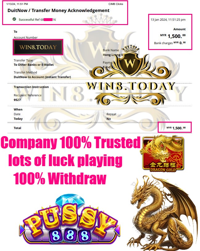 💥🎰 Discover how I transformed MYR 100.00 into an incredible MYR 1,500.00 at Pussy888! Join me and experience the ultimate thrill today! 💰🎉