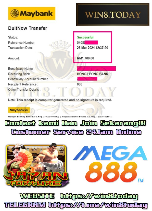 在Mega888把300马来币变成1,700马来币！快来追寻巨额奖金🎰💰赢利翻倍，即刻开始！
