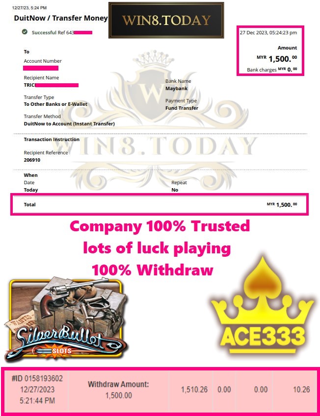  Thrilling💰💥 journey of growing MYR150 to MYR1500 with Ace333🎰. Discover my winning secret!🤫🏆 