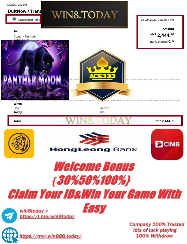 Manalo Nang Malaki sa Ace333 Casino Game: Mula sa MYR250.00 hanggang MYR2,444.00 sa isang Natatanging Pagkapanalo!