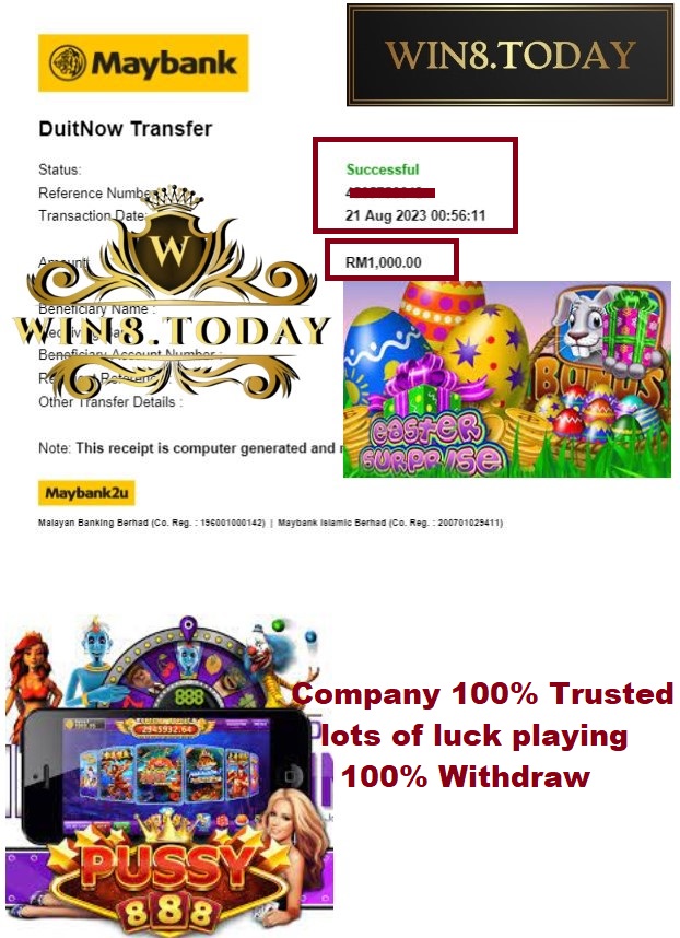  🎰💰Thu hoạch thành công Myr1,000.00 từ Myr200.00! Khám phá những trò chơi casino hấp dẫn của Pussy888 ngay! 