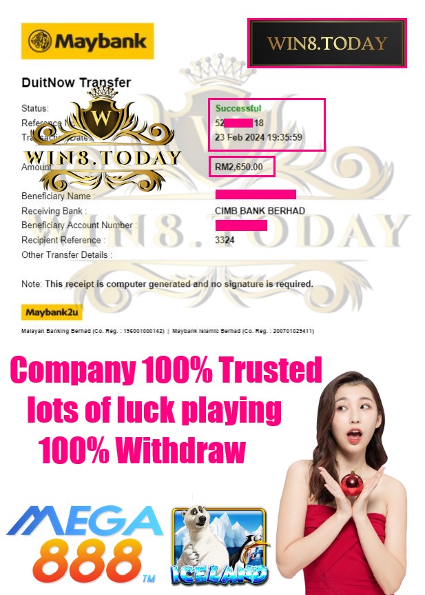 💰Ready to turn your luck around? Discover how Mega888 transformed my fortunes from MYR 200.00 to MYR 2,650.00!🎰 Don't miss this incredible journey! 🍀 #Mega888 #CasinoWinning #LuckChanged
